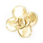 Chanel CC Clover Brooch Gold Plated