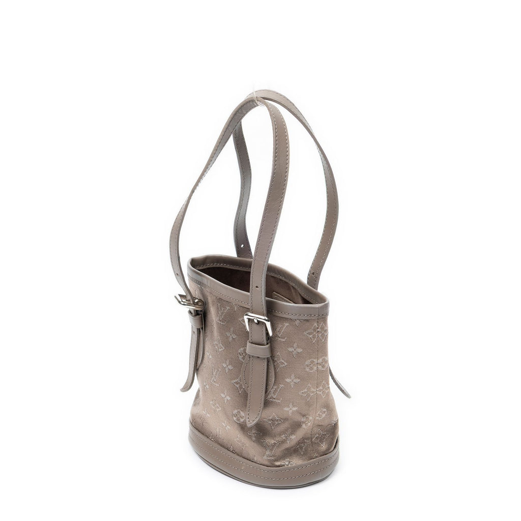 Louis Vuitton Micro Mini Bucket Taupe Monogram Satin — view 2
