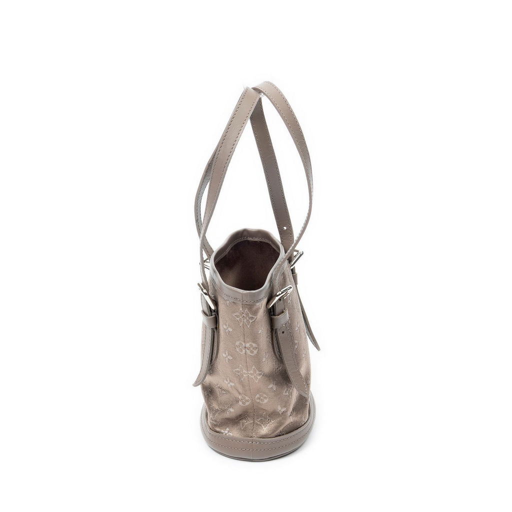 Louis Vuitton Micro Mini Bucket Taupe Monogram Satin — view 3
