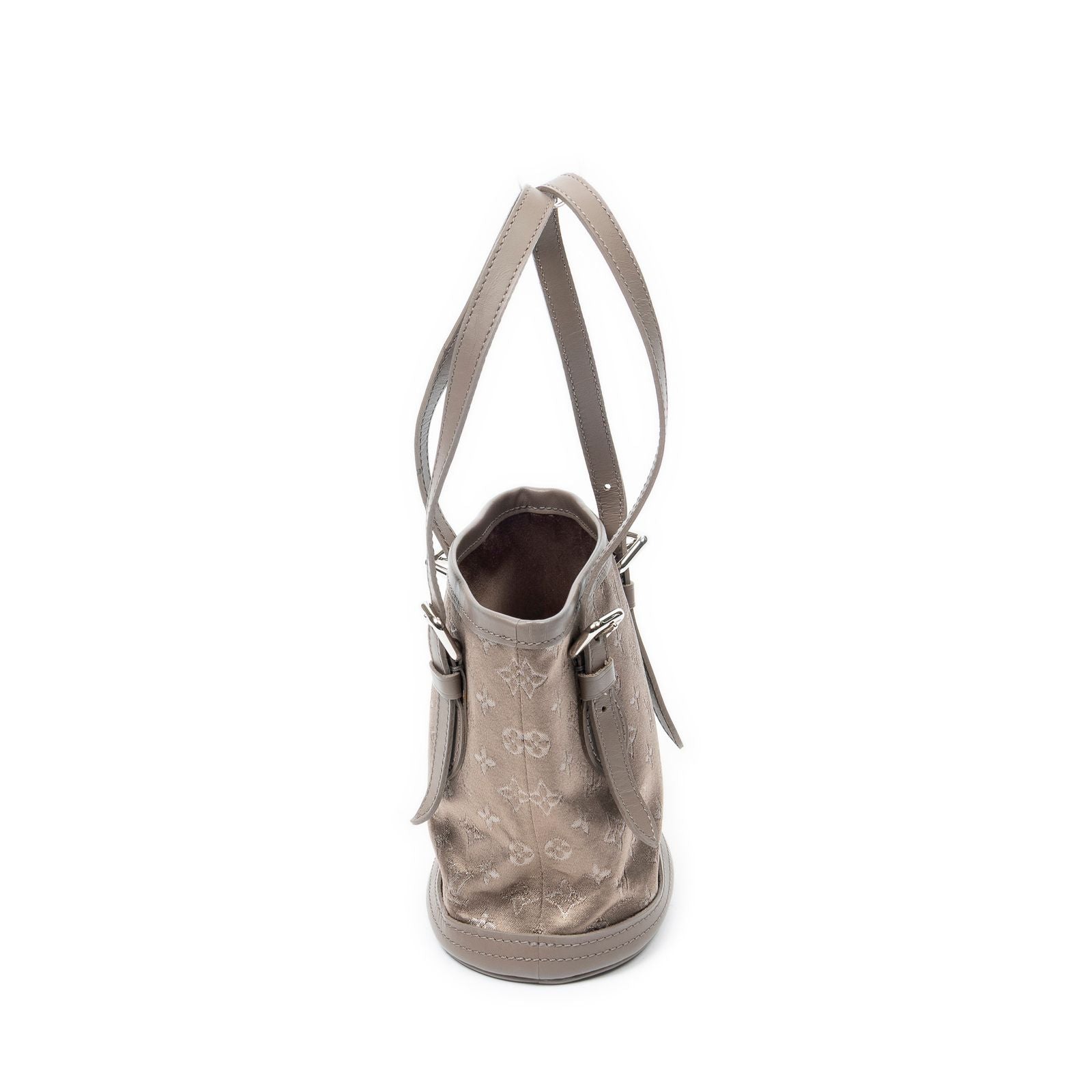 Louis Vuitton Micro Mini Bucket Taupe Monogram Satin — view 3