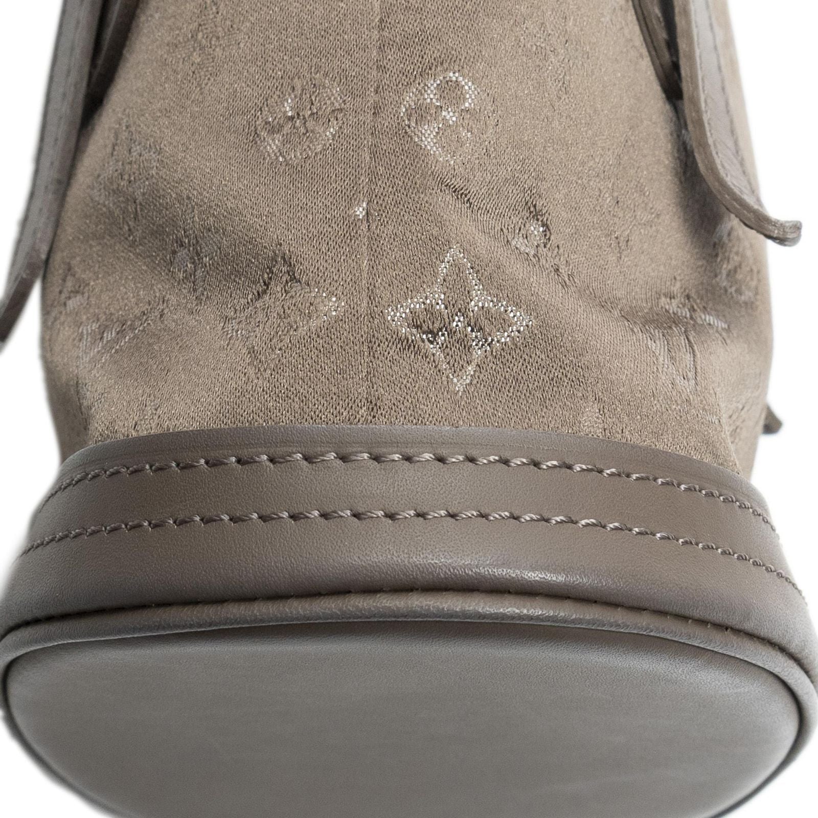 Louis Vuitton Micro Mini Bucket Taupe Monogram Satin — view 8