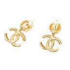 Chanel CC Logo Round Clip Type Earrings Gold Plated — view 2