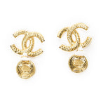 Chanel CC Logo Round Clip Type Earrings Gold Plated — view 3