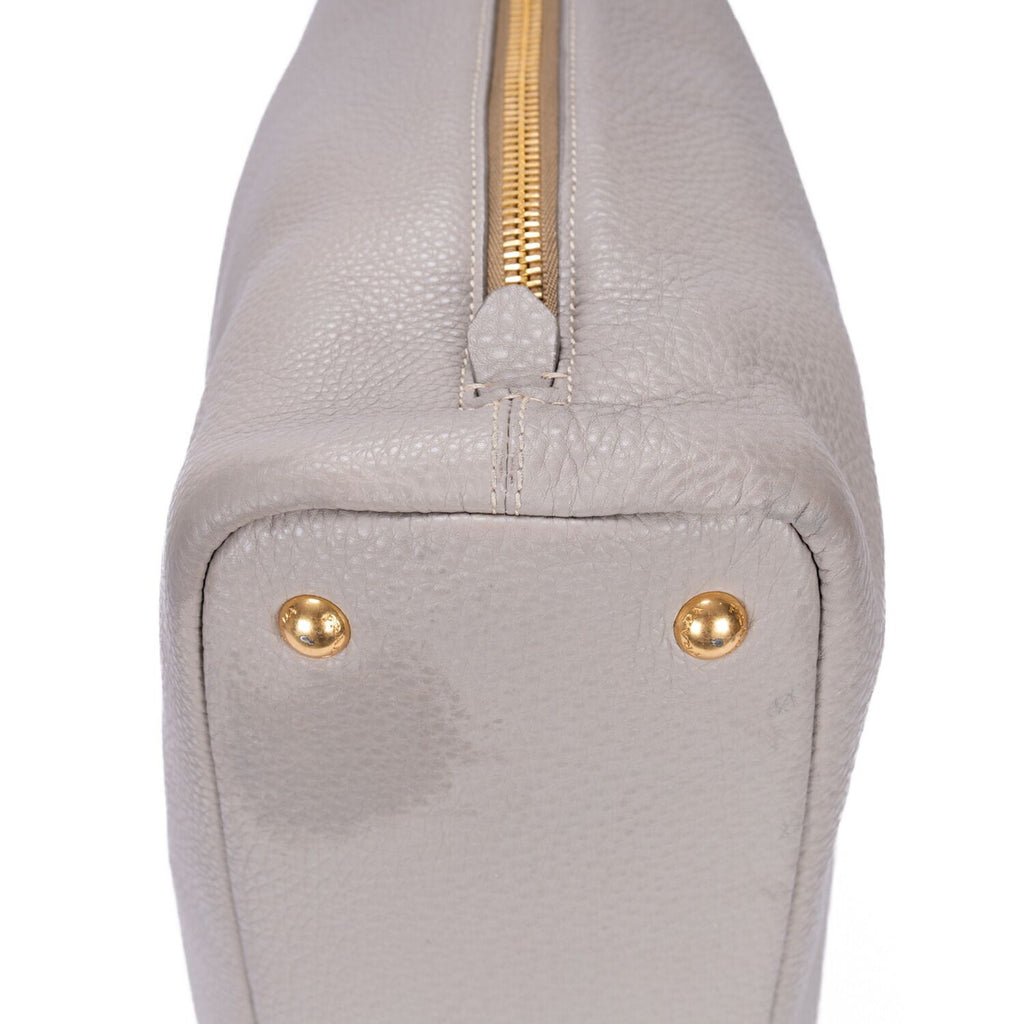Prada Side Zip Tote Gray Vitello Dyno — view 8