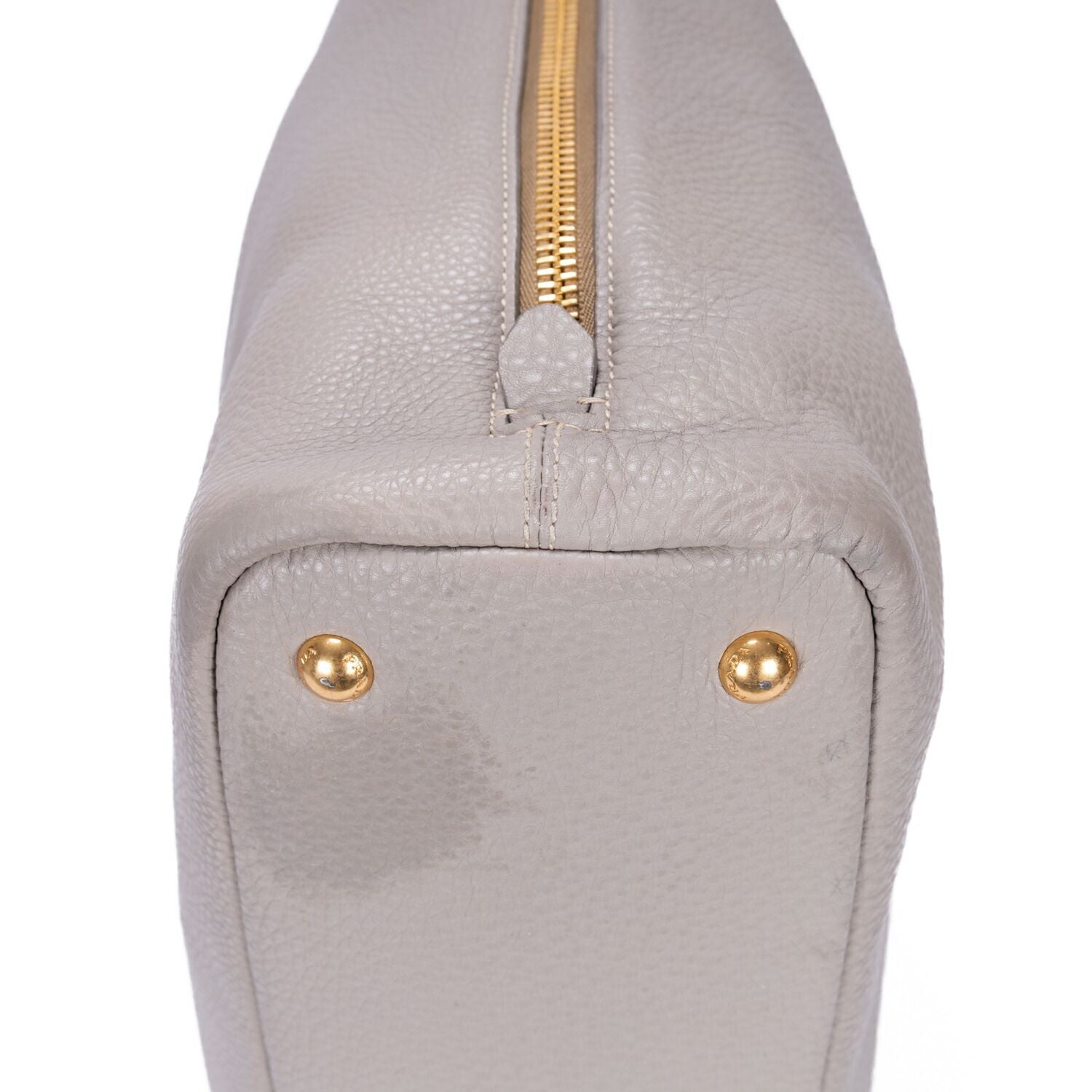 Prada Side Zip Tote Gray Vitello Dyno — view 8