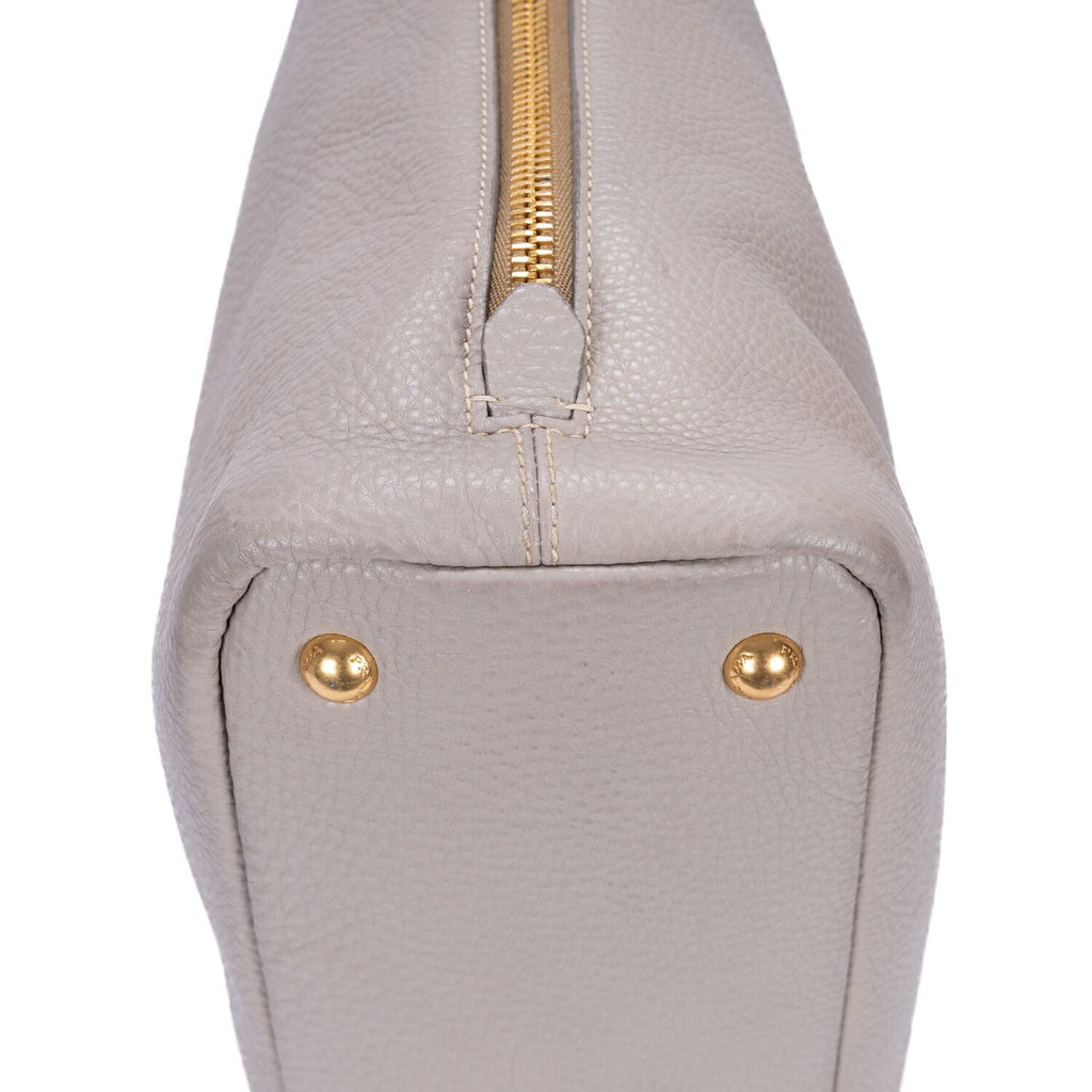 Prada Side Zip Tote Gray Vitello Dyno — view 7