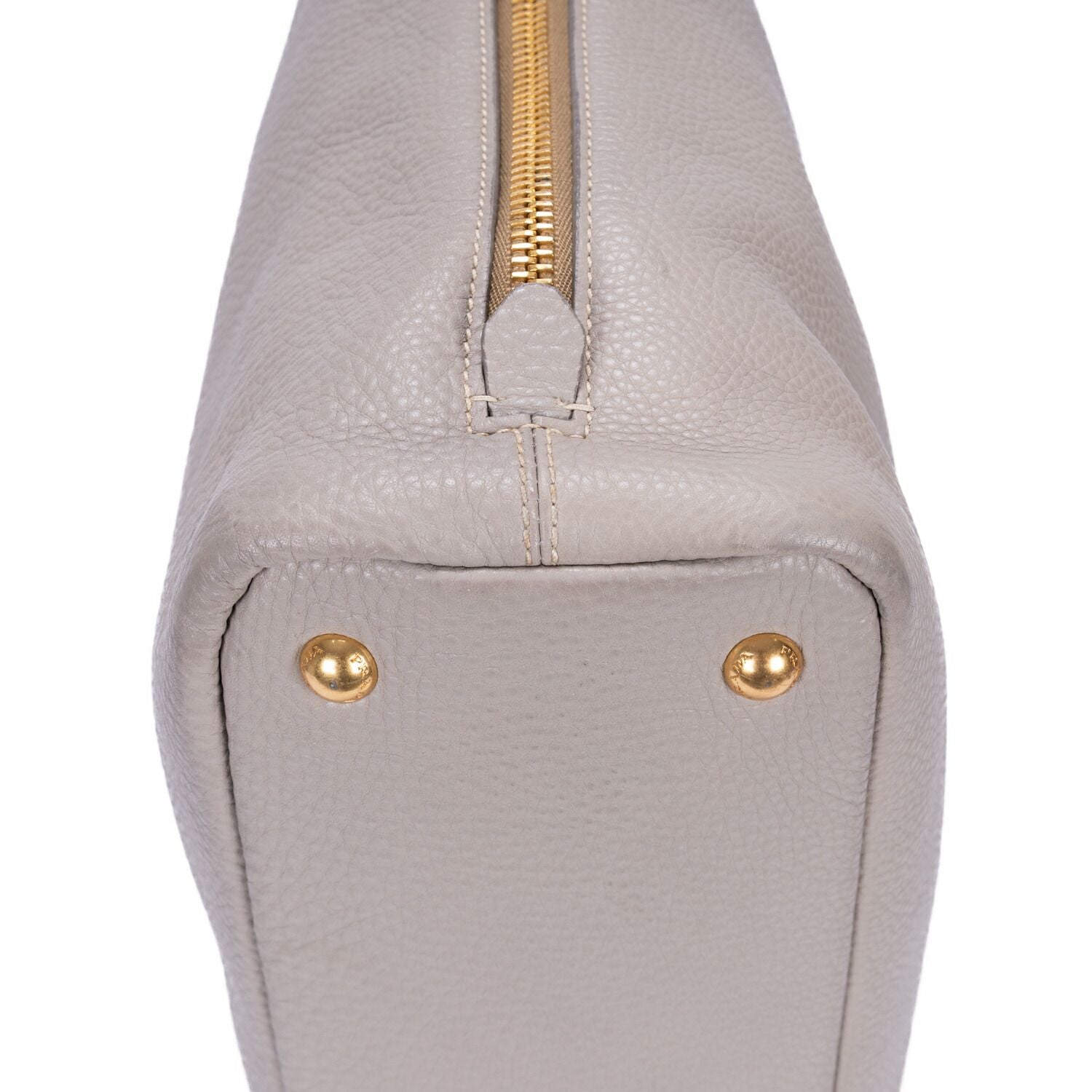 Prada Side Zip Tote Gray Vitello Dyno — view 7