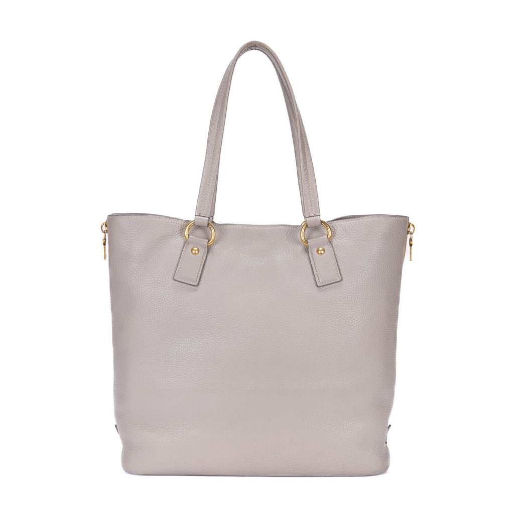 Prada Side Zip Tote Gray Vitello Dyno — view 5