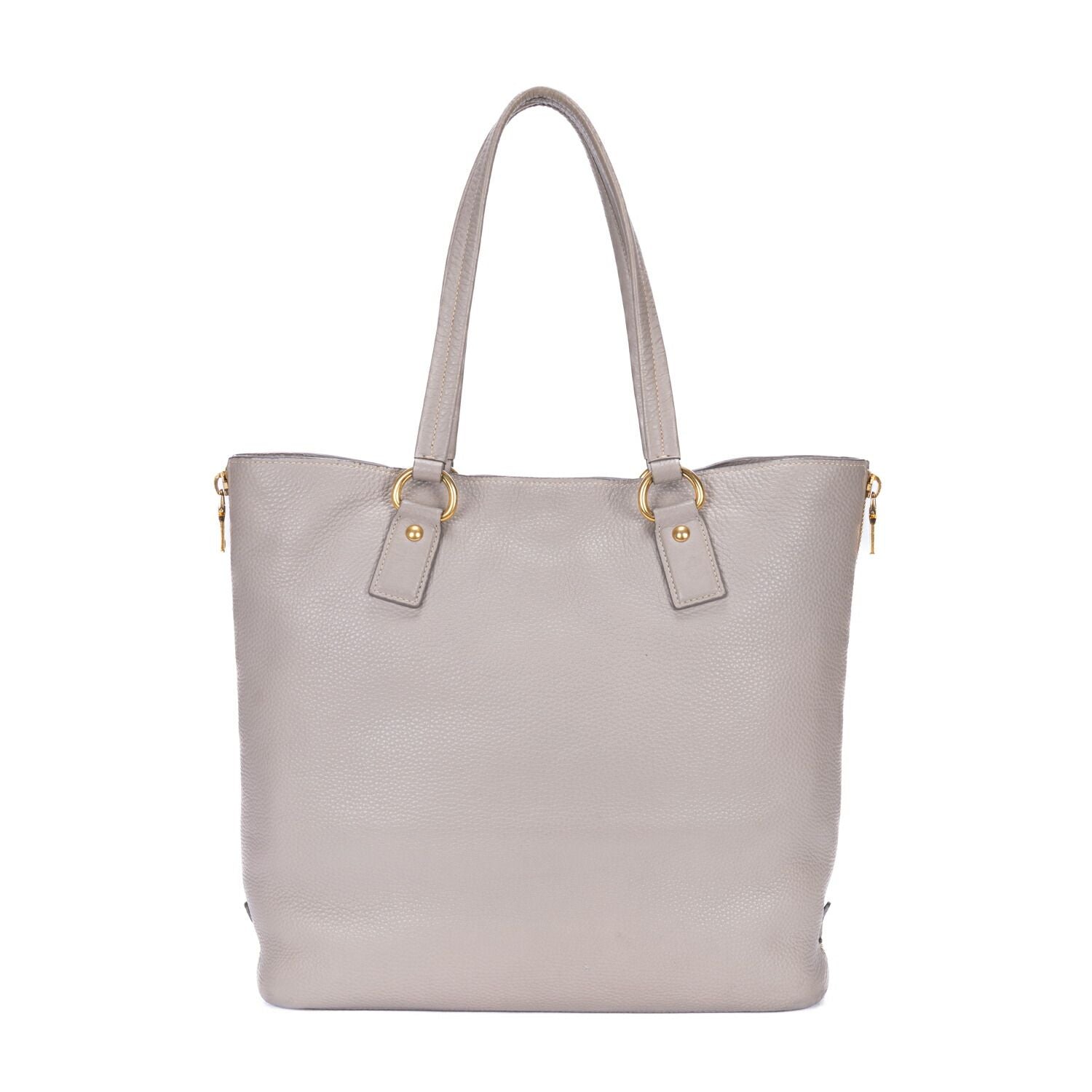 Prada Side Zip Tote Gray Vitello Dyno — view 5