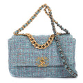 Chanel Flap Bag Blue Quilted Tweed