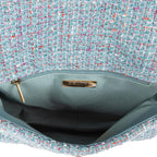 Chanel Flap Bag Blue Quilted Tweed — view 9