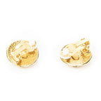 Chanel CC Logo Round Clip Type Earrings Gold Plated — view 2