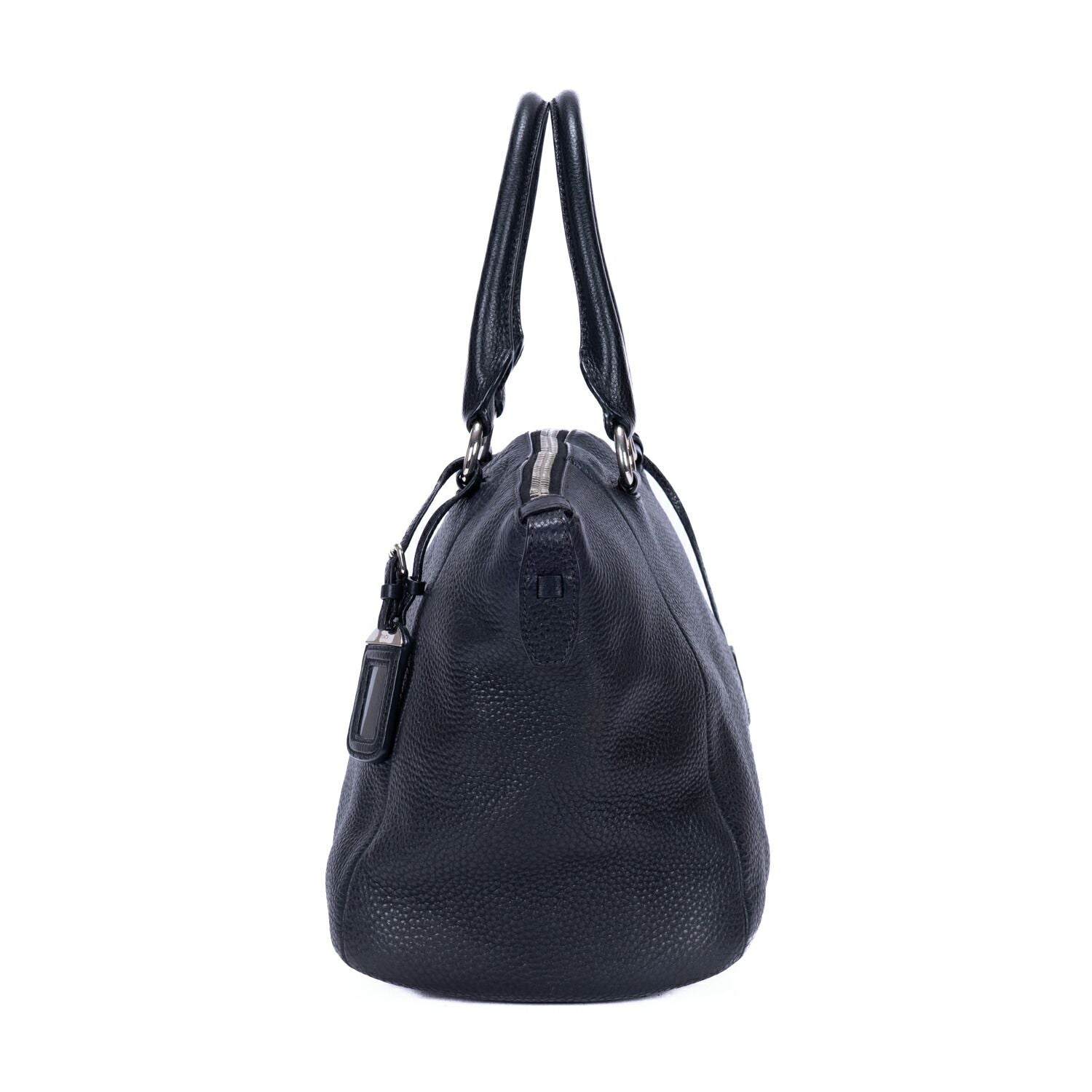 Prada Shopping Tote Black Vitello Daino — view 3