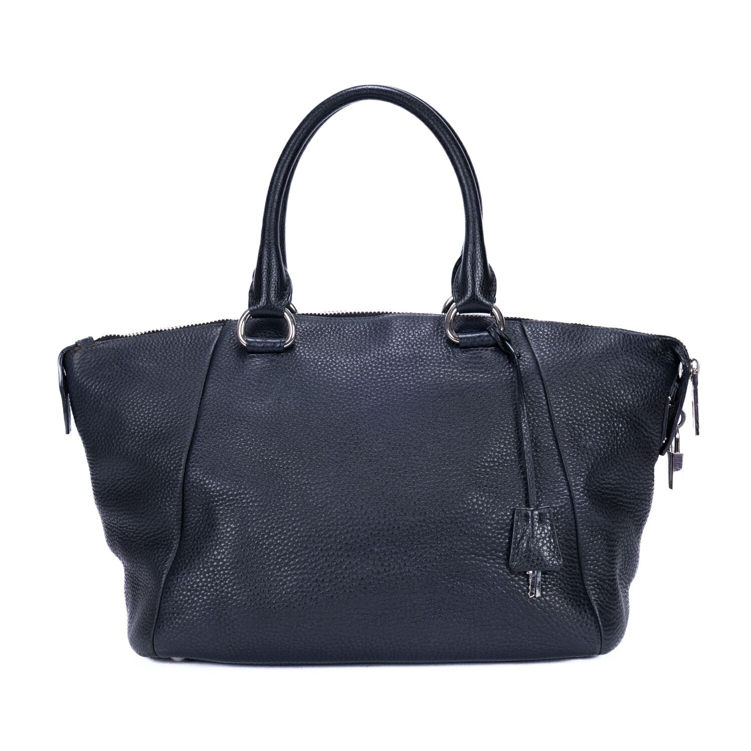 Prada Shopping Tote Black Vitello Daino — view 5