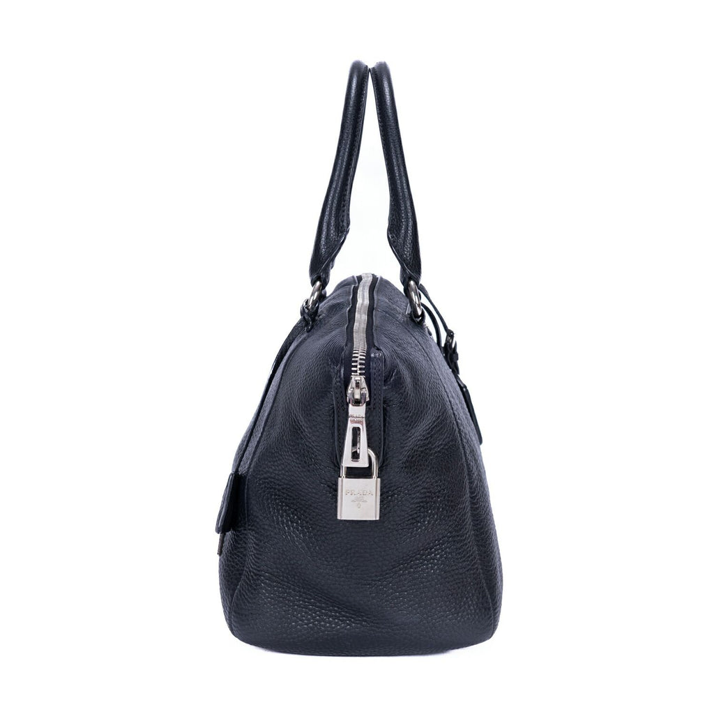 Prada Shopping Tote Black Vitello Daino — view 4