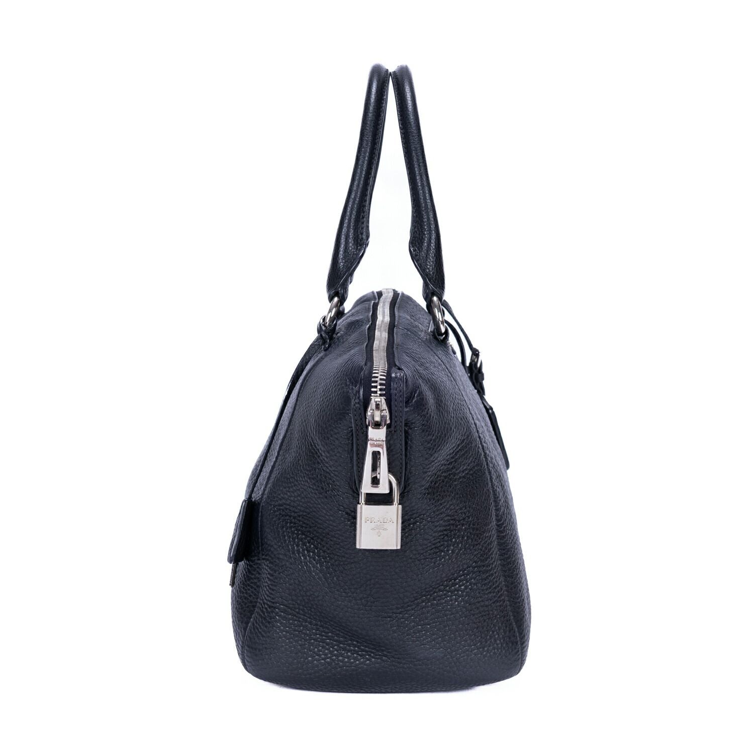 Prada Shopping Tote Black Vitello Daino — view 4