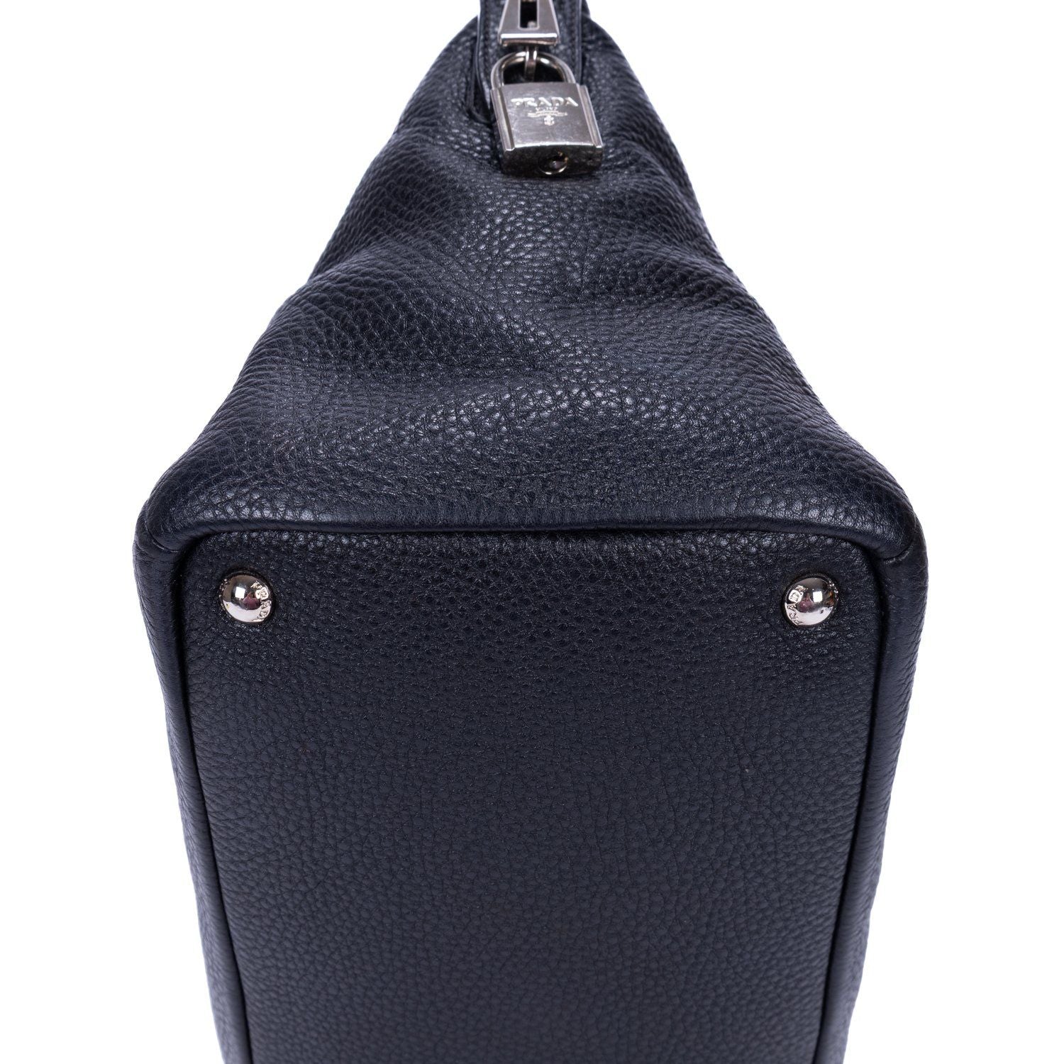 Prada Shopping Tote Black Vitello Daino — view 8