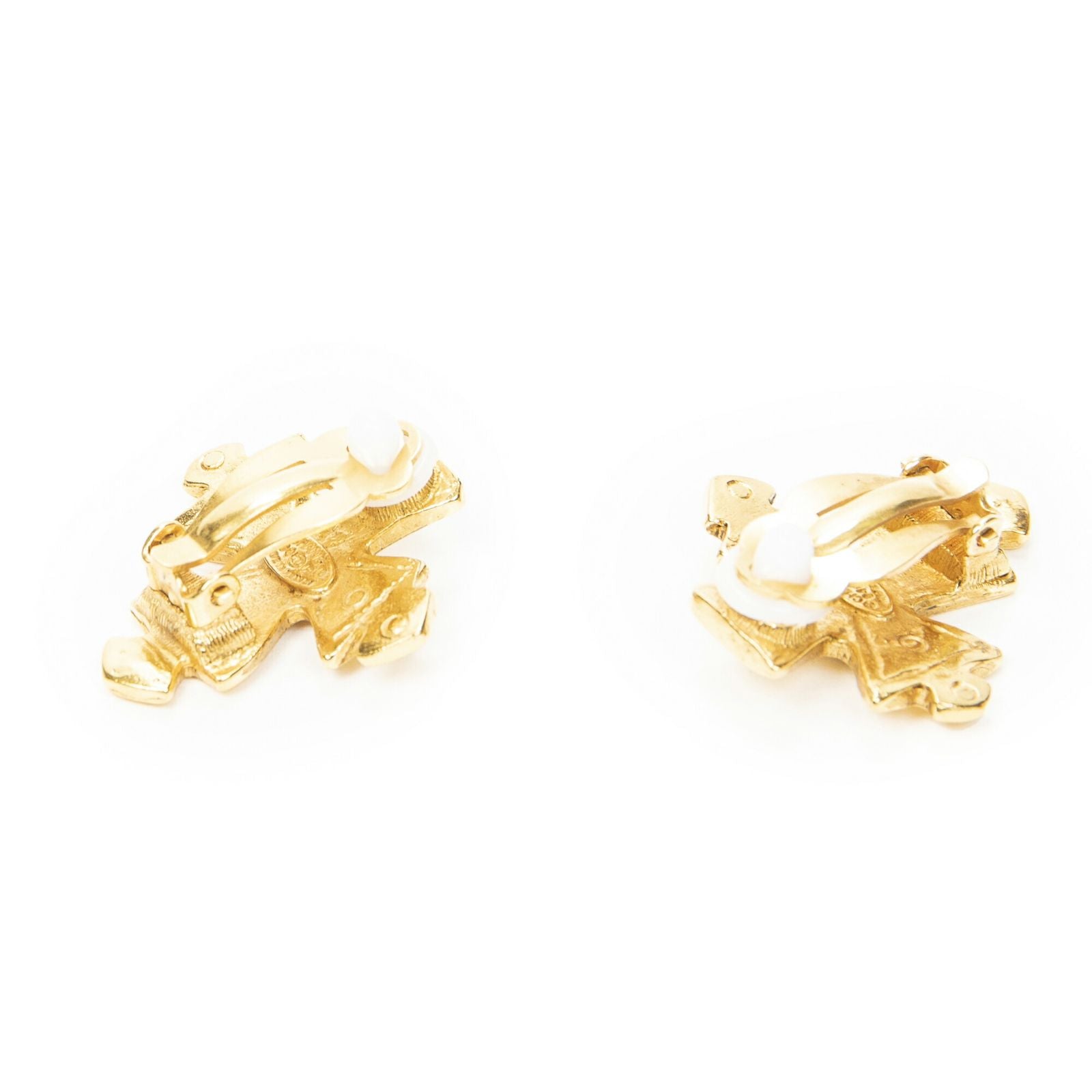 Chanel CC Logo Clip Type Earrings Gold Plated — view 2