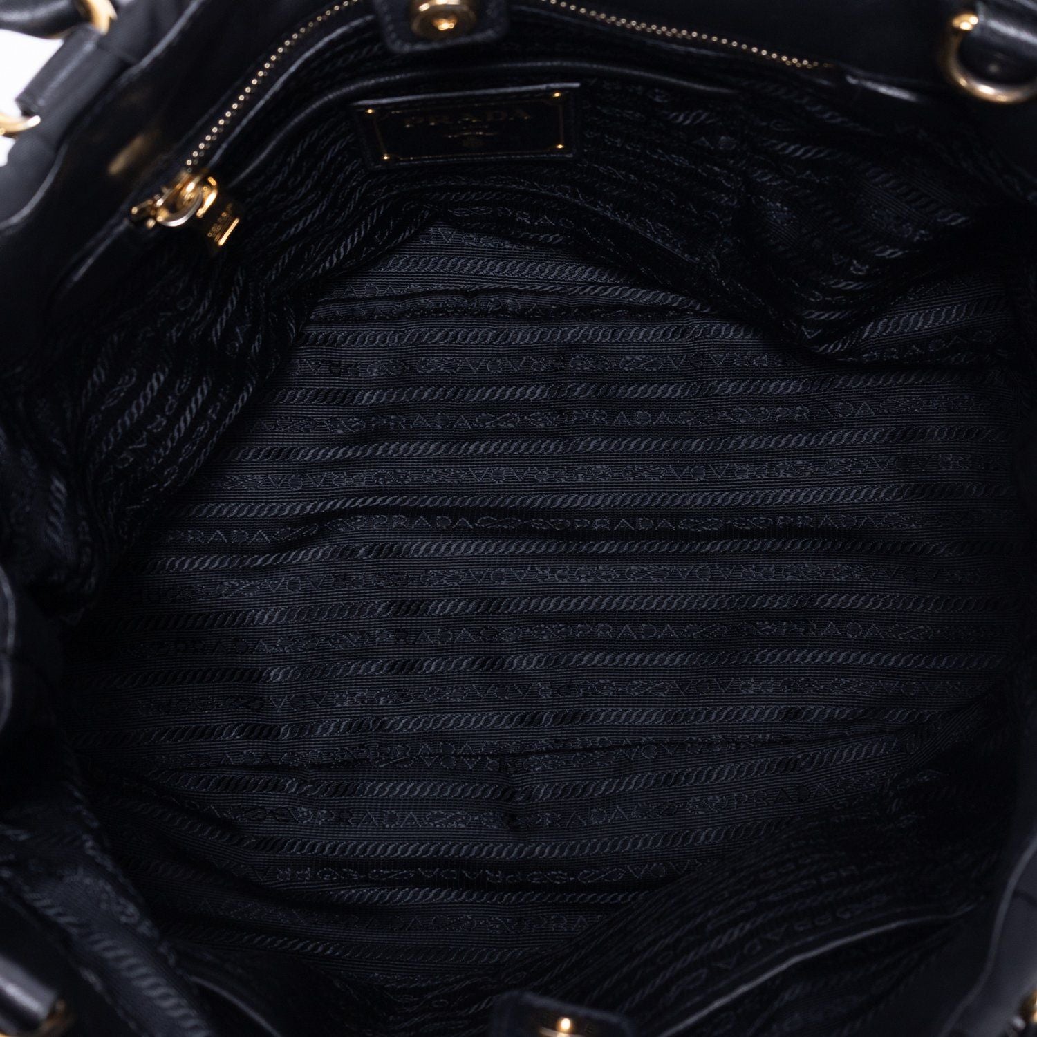 Prada Shopping Tote Black Tessuto Golf Canvas — view 9