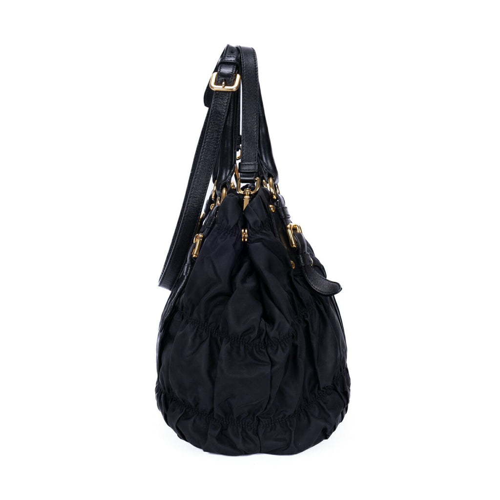 Prada Shopping Tote Black Tessuto Golf Canvas — view 4