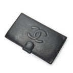Chanel CC Timeless French Purse Wallet Black Caviar Leather
