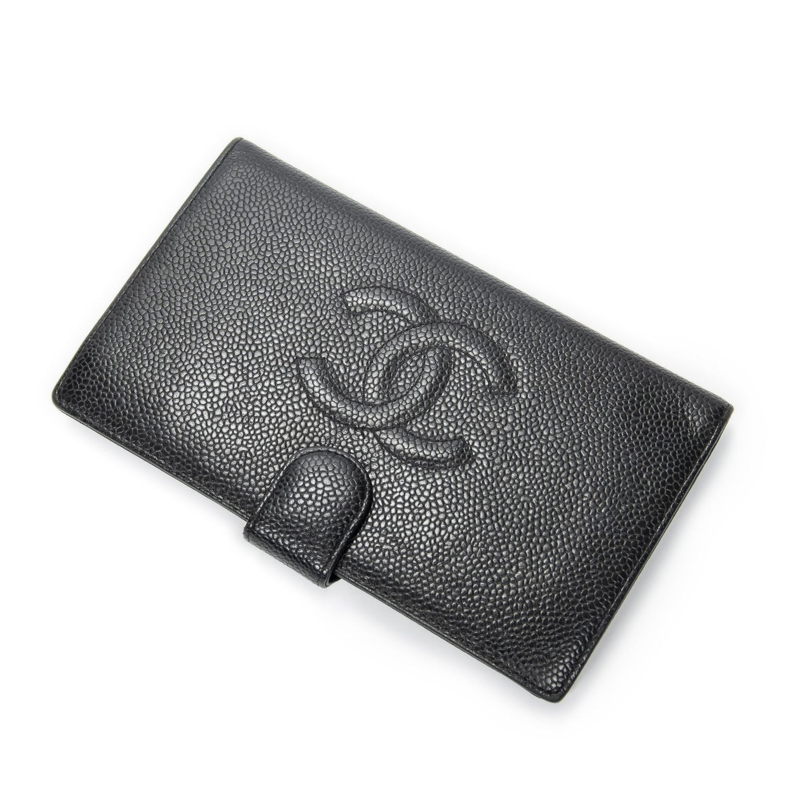 Chanel CC Timeless French Purse Wallet Black Caviar Leather