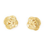 Chanel CC Clover Dangle Clip on Earrings Gold Plated