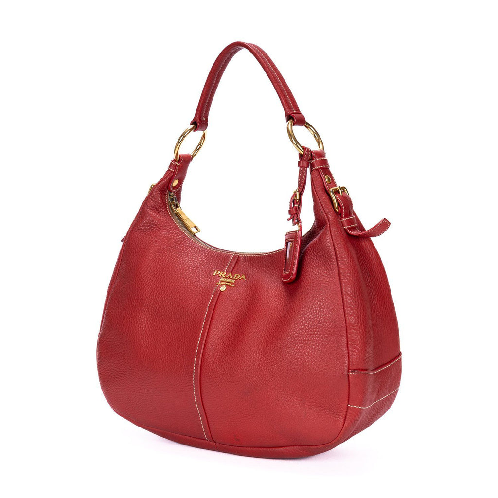 Prada Hobo Red Vitello Daino — view 2