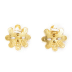 Chanel CC Logo Clip Type Earrings Gold Plated — view 3