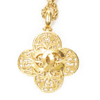 Chanel CC Logo Clover Pendant Chain Necklace Gold Plated — view 2