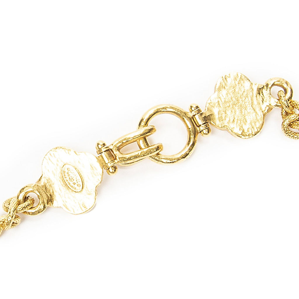 Chanel CC Logo Clover Pendant Chain Necklace Gold Plated — view 5