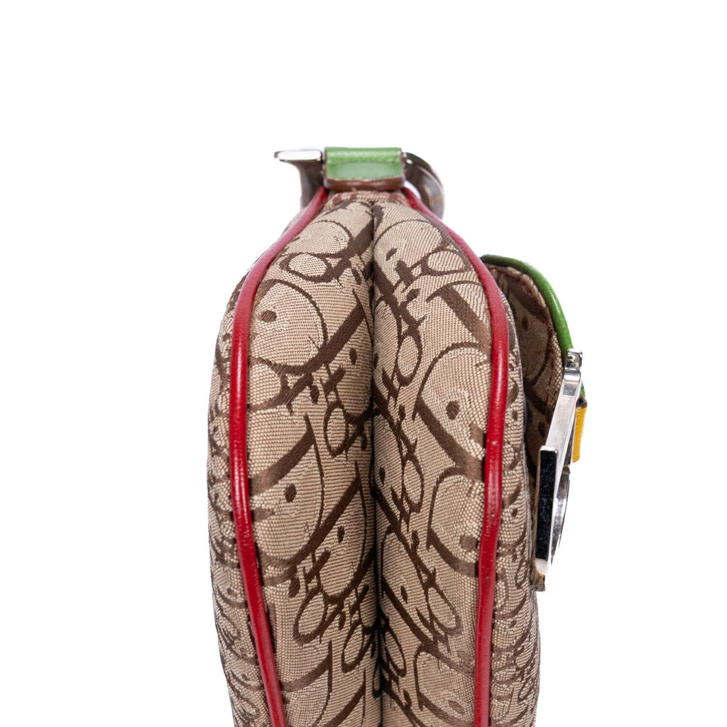 Dior Rasta Trotter Double Saddle Bag Beige Yellow Oblique Jacquard Canvas — view 8