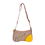 Dior Rasta Trotter Double Saddle Bag Beige Yellow Oblique Jacquard Canvas
