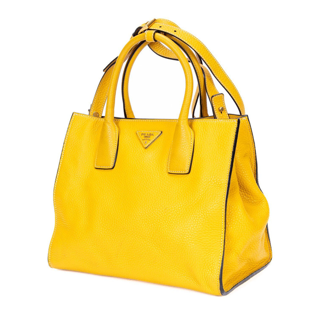 Prada Cabas Tote Yellow Vitello Daino — view 2
