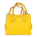 Prada Cabas Tote Yellow Vitello Daino