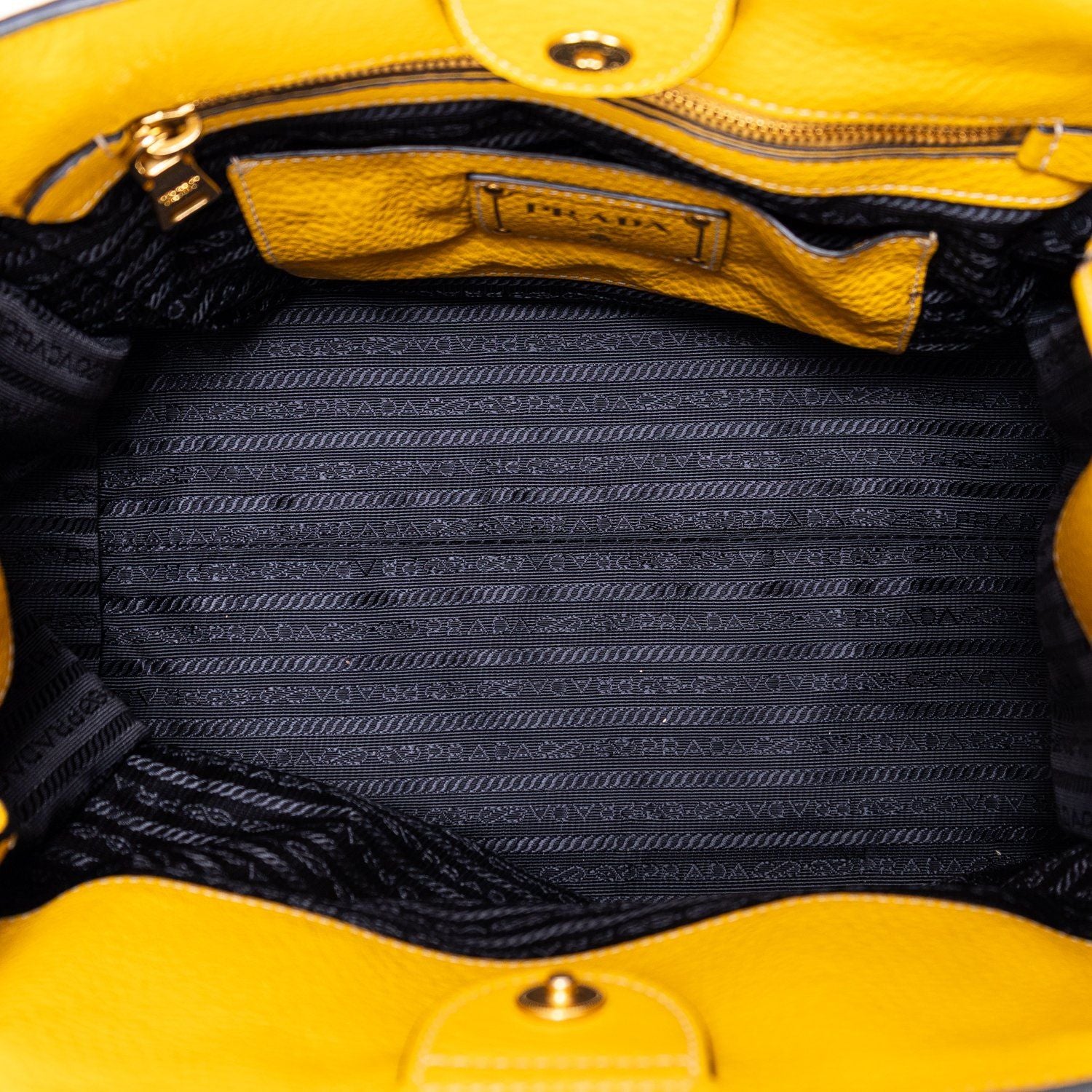 Prada Cabas Tote Yellow Vitello Daino — view 9