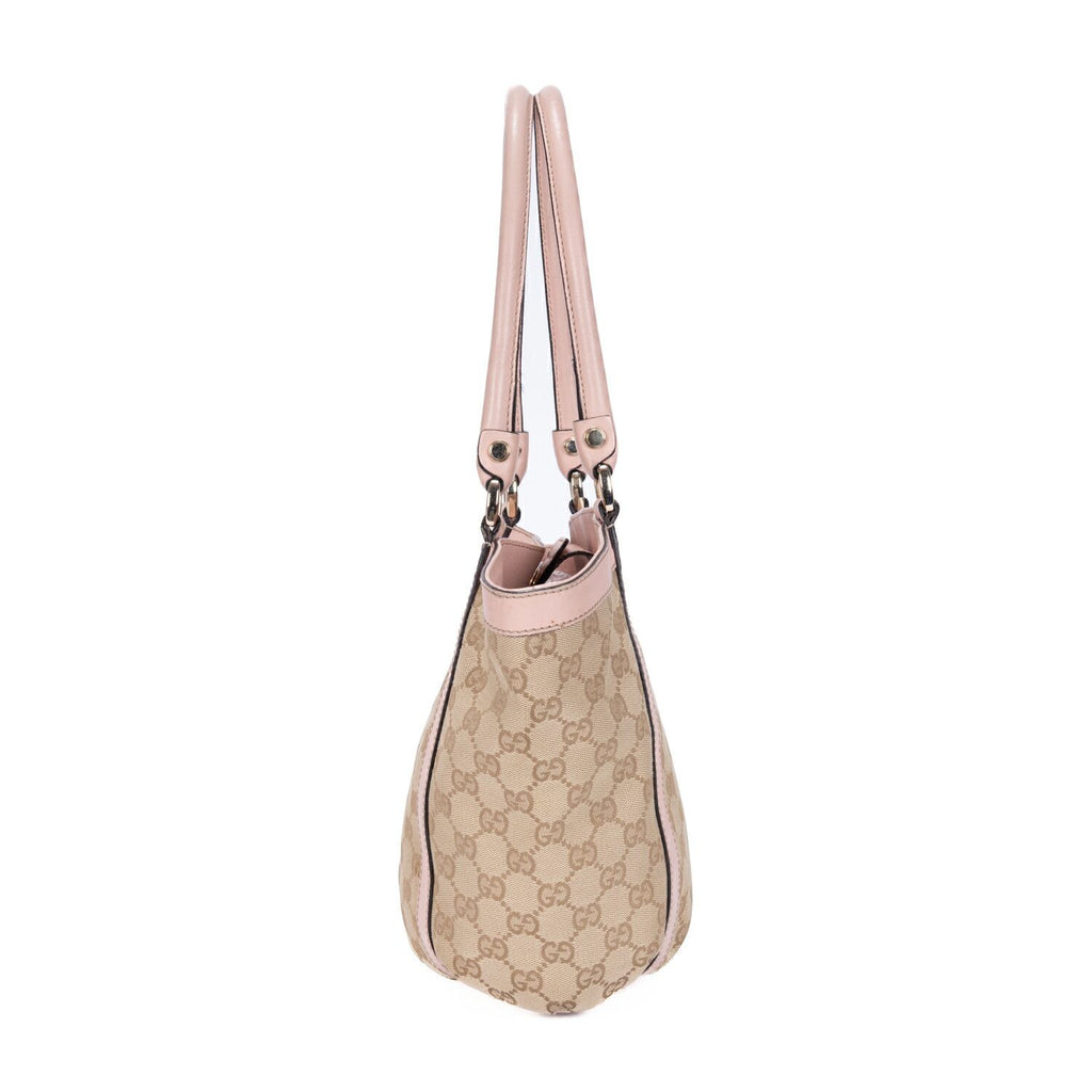 Gucci Abbey D-Sling Beige Pink Monogram Canvas Handbag — view 3