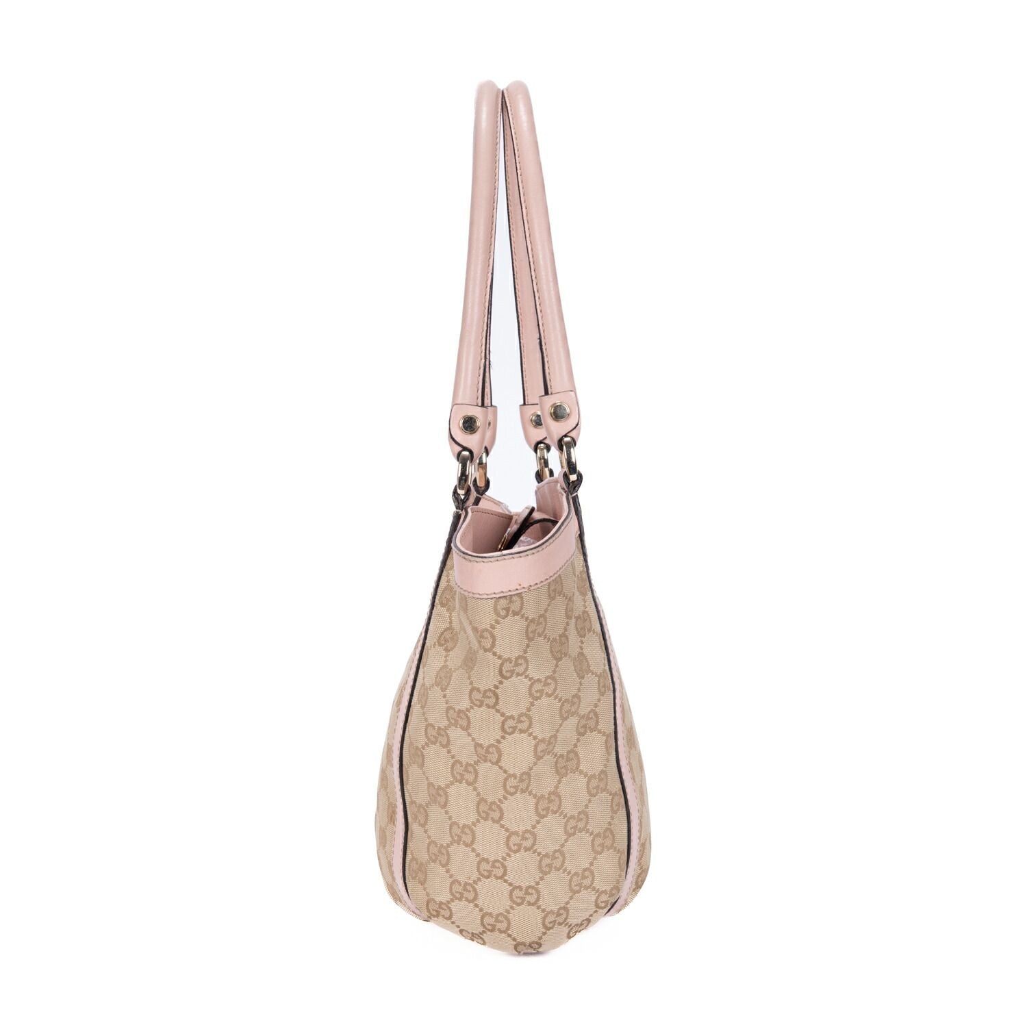 Gucci Abbey D-Sling Beige Pink Monogram Canvas Handbag — view 3