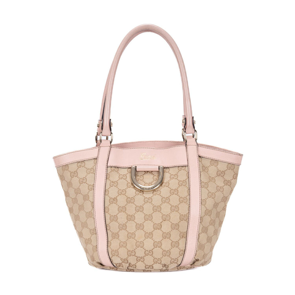 Gucci Abbey D-Sling Beige Pink Monogram Canvas Handbag