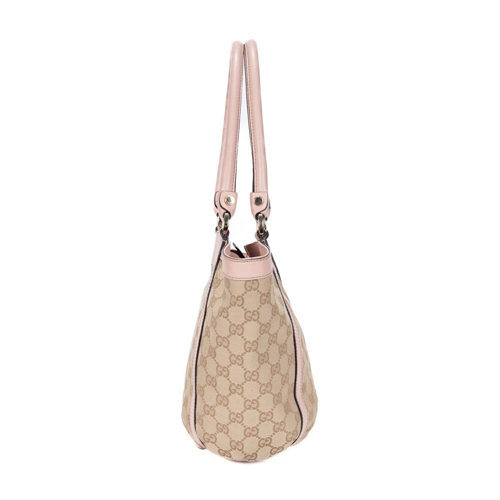 Gucci Abbey D-Sling Beige Pink Monogram Canvas Handbag — view 4