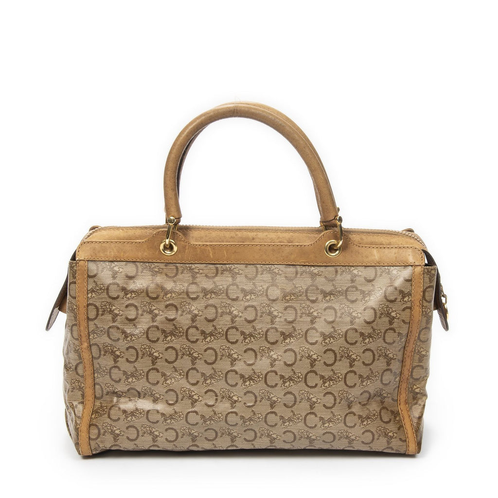 Celine Vintage Carriage Bowler Beige C Coated Canvasb Shoulder — view 5