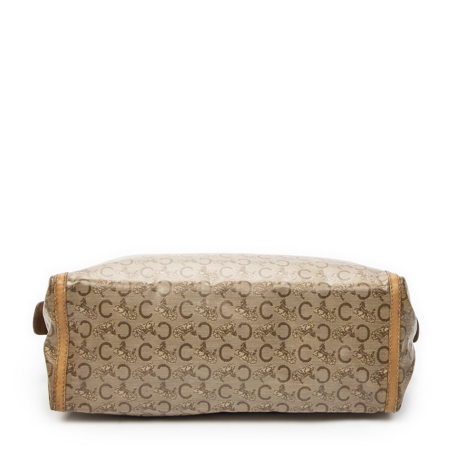 Celine Vintage Carriage Bowler Beige C Coated Canvasb Shoulder — view 6