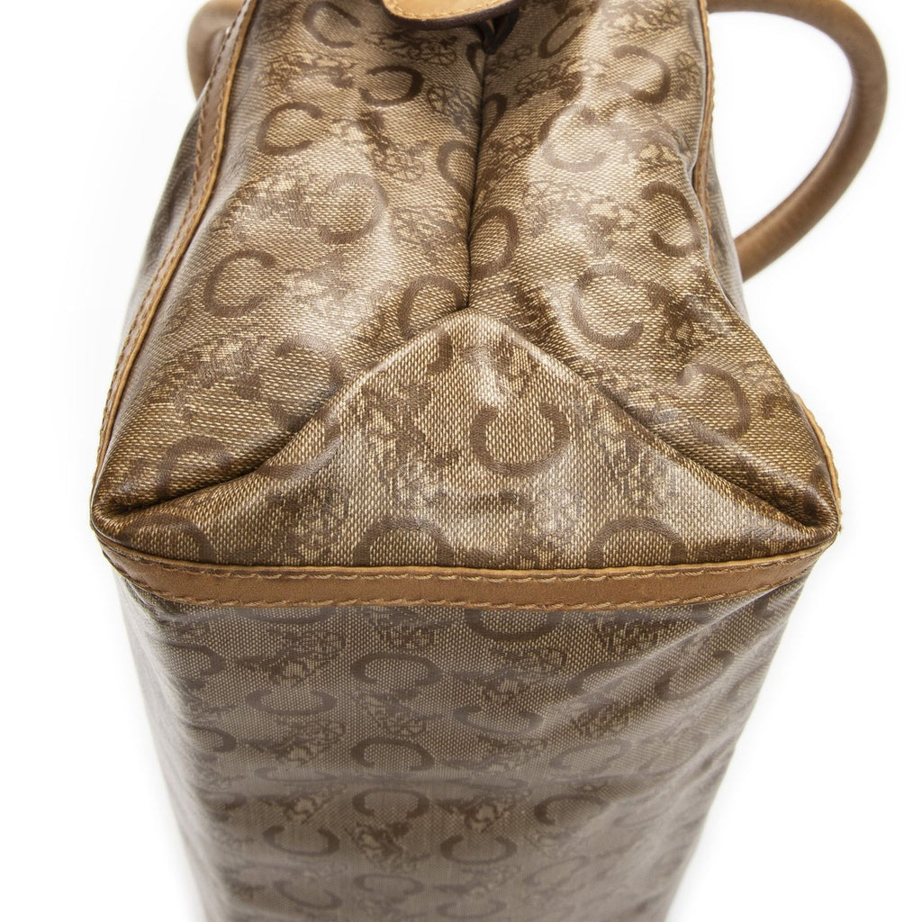 Celine Vintage Carriage Bowler Beige C Coated Canvasb Shoulder — view 8