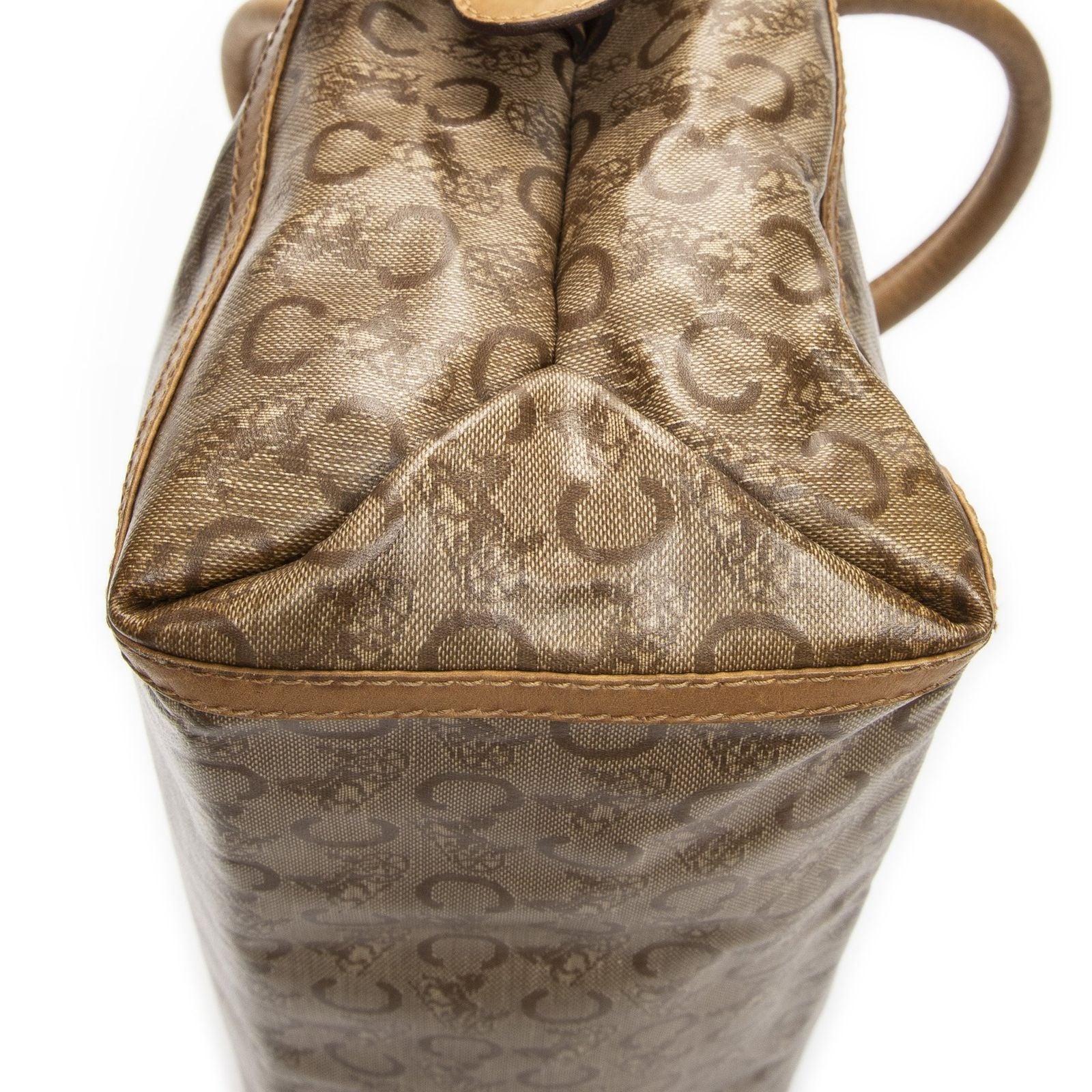 Celine Vintage Carriage Bowler Beige C Coated Canvasb Shoulder — view 8