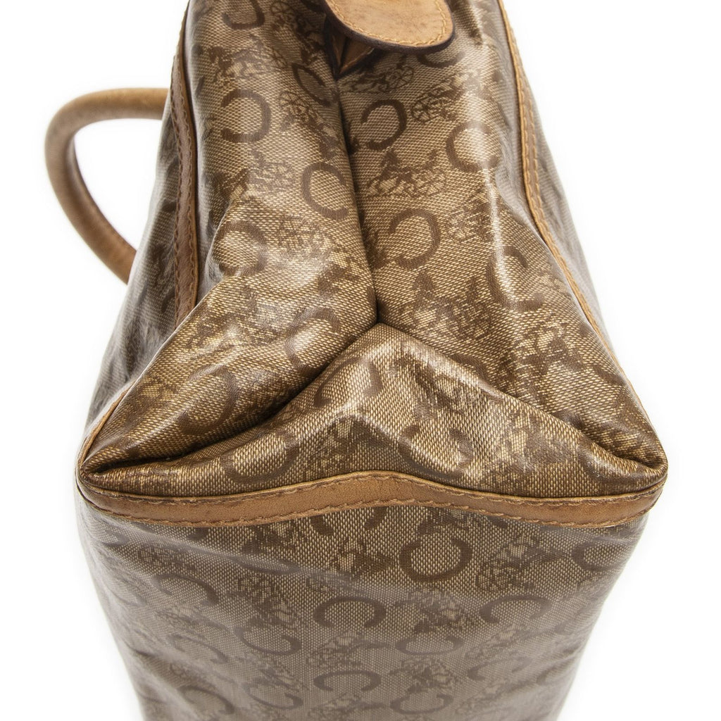 Celine Vintage Carriage Bowler Beige C Coated Canvasb Shoulder — view 7