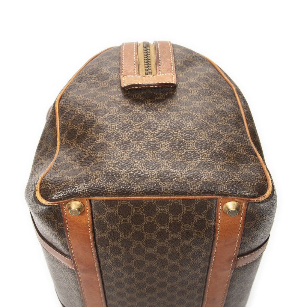 Celine Boston Brown Macadam Canvas Shoulder — view 8
