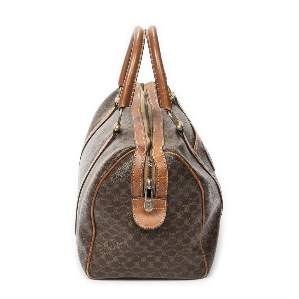 Celine Boston Brown Macadam Canvas Shoulder — view 4