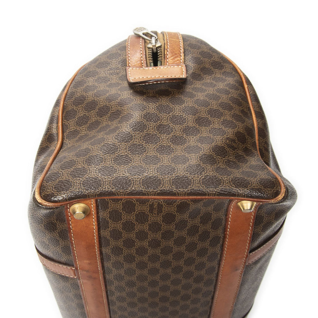 Celine Boston Brown Macadam Canvas Shoulder — view 7