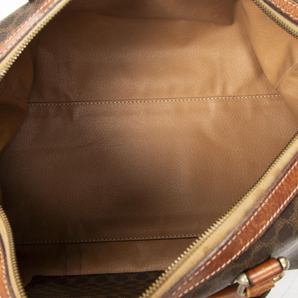 Celine Boston Brown Macadam Canvas Shoulder — view 9