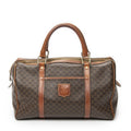 Celine Boston Brown Macadam Canvas Shoulder